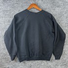 Vintage Sweatshirt Mens Medium Blank Black Hanes Crewneck