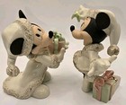 Lenox Disney Showcase Mickey Minnie Christmas Figurines Set Ivory Porcelain