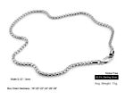 925 Sterling Silver Solid 3mm Round Box Chain Necklace 18 -28  For Women   Men