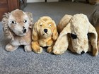 Lot 9 Vtg Dogs -4 Steiff Mohair   Plush  1 Scotty On Wheels  Schnauzer  Daschund
