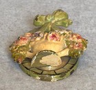 Antique Hubley No  124 Cast Iron Basket Of Flowers Door Knocker Ex  Orig  Paint 