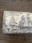 The Whaler Indian Off Tahiti Resin Scrimshaw Reproduction 16 Inches Long