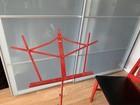 Red Adjustable Metal Music Stand Folding 2-part Portable Sheet Holder Sturdy