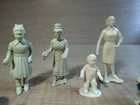 Vintage Dollhouse Miniature Figures - 8 Plastic Women   Kids  Painted Girl