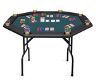 Foldable Poker Table - Portable Texas Hold em Folding Casino Card Game Setup