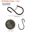 Mini S Hooks  100 Pcs 1 Inch Black S-hooks For Hanging  Iron Hooks For