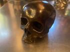 Antique Rare Memento Mori Skull Sculpture Bronze Paperweight Vanity Late 19th C