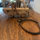 Vtg Handmade Wooden Grasshopper Pull Toy Michaud Hagersville Ontario Canada  a4 