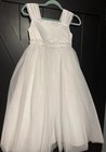 Girls Dress  Long White  Size 8   First Communion  Flower Girl  Nwot