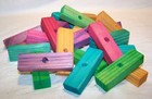 25 Large Wood Blocks Bird Toy Parts 3  X 1  X 1 2  Colored Parrot  5 16  Hole
