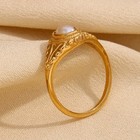 Modern Elegance Unique Shape Copper Ring Accented With A Stunning Pearl