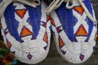 Contemporary Northern Plains Native Deer Hide   Beaded Pair Of Moccasin s
