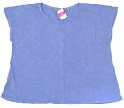 Fresh Produce O s Peri Blue Jersey Keepsake Slouchy Tee Top One Size Nwt New