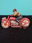 Antique Vintage Technofix Tin Litho Motorcycle Wind Up Toy Us Zone Germany Works