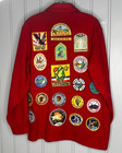 Boy Scouts Of America Official Red Jacket And 21 Patches Sz 40 Vintage 1960s   70s