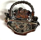 Vintage Judith Jacks Sterling Silver   Marcasite Brooch Pin Flower Basket