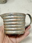 Vintage Copper Creamer Sugar Set Blue Enamel Rustic Mcm China