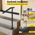 Uimoso 1-3 Step Handrail Outdoor Stair Railing 330lbs Capacity With Screw Kit
