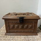 Max Klein Vintage Ornate Sewing Box Sc-1280 Wood Look Plastic 12  X 8  X 7  70s