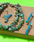 Navajo Sterling Silver Hummingbird Turquoise Pendant Opal Earrings Bracelet Lot