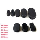 Oval Black Oblong Rectangle Plastic Blanking End Cap Tube Pipe Inserts Plug Bung