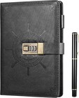 Black Journal With Lock  Refillable Faux Leather Lock Diary Notebook Planner