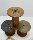 Lot Of 4 Wooden Vintage Weaving Spools  Textile Mill Decor