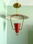 Mcm Metal Ceiling Light   1950 s Mcm Pendant Lamp