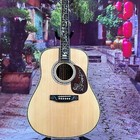 Deluxe Edition Abalone Inlays Solid Spruce Acoustic Guitar Ebony Freboard In Us