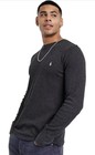 Nwt Polo Ralph Lauren Heather Black Waffle Knit Long Sleeve Crewneck T Shirt