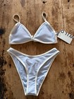 Wilo The Label Ribbed 2-piece Bikini Xs Blue cream Contrast Trim A Cup Af272