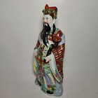 Chinese Famille Rose Porcelain God Buddha Figurine Statue 12 5  Tall Multicolor
