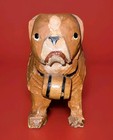 Vintage Saint Bernard Dog Wood Hand Carved Figurine 5  X 3  X 1 5 