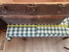 Vintage Wood Steamer Trunk Chest Coffee Table Storage Box Antique Old Loft Decor