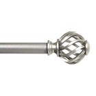 Satin Nickel Twist Cage Curtain Rod - 3 4   30-84   Nickel