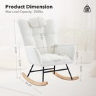 300lb Capacity Nursery Glider Rocker teddy Upholstered With Wood Legs For Liv   