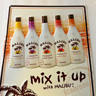 Malibu Rum  mix It Up  Metal Tin Tacker Bar Sign 18 x12  Advertisement