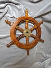 Wood Ship Wheel - Wooden Ships Wheel - Brass Steering Helm - 12 