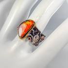 Jewellery 10 Ct  Natural Ammolite Ring 925 Sterling Silver Size 8  r441108