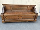 66749   Rare Super Quality Solid Oak Victorian Bench Storage Cabinet
