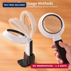 Magnifying Glass With Light And Stand  3 Modes Foldable Magnifier   3-mode Illum