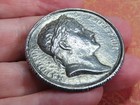 Vintage Button large Metal Pictorial  Coin-style Coin-type   1-9 16   f8 