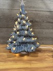 Vintage Mold Ceramic Lighted Christmas Tree 17    Tall  rare Gray Color