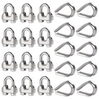 12pcs M6 Wire Rope Clamps   Thimbles Kit - 304 Stainless Steel For Zipline  Deck