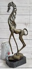 Vintage Bronze Sculpture Skinny Tall Horse Figure Signed Dali Figurine Deco Sale