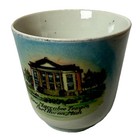 Port Huron Michigan Mi Antique Maccabee Temple Souvenir China Trinket Cup