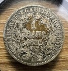 1888 France 1 Franc - Actual Silver Coin Shown - Free Shipping Inv 238
