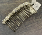Elegant Silver Plated Hair Comb Swarovski Crystals Faux Pearls Bridal  49 New