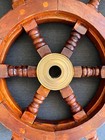 12  Wood Ship Wheel Nautical Themed Wall Decor   Small Wooden Captain Helm
