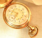 Waltham Pendant  Pocket Watch 0s 15j Hunter Gold Filled Fancy Dial Serviced